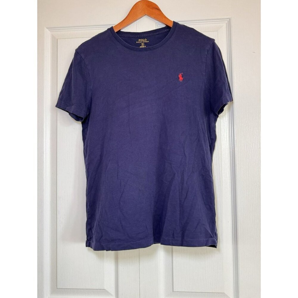 Polo Ralph Lauren Mens Navy Custom Fit T-Shirt Small Red Pony Logo Tee